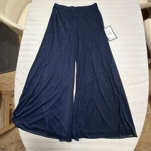 Macy's Sparkling Navy Wide-Leg Pants